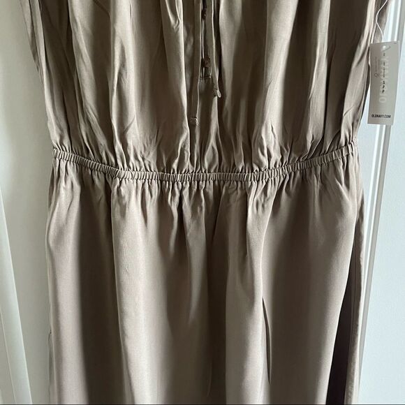 Old Navy Women’s Tan Short Sleeve V Neck Midi Dress; SZ S; BNWT - Picture 7 of 9